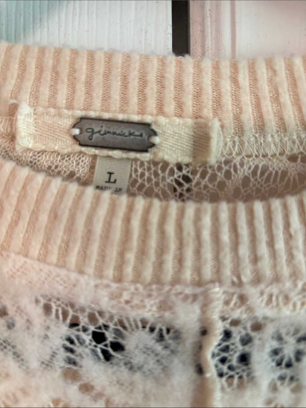 gimmicks by BKE Cream Lace Long-Sleeve Sweatshirt - Picture 2 of 12